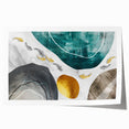 Abstract wall art print showcasing colorful strokes and lines in a modern design, ideal for contemporary home decor, elegantly rolled for easy framing.