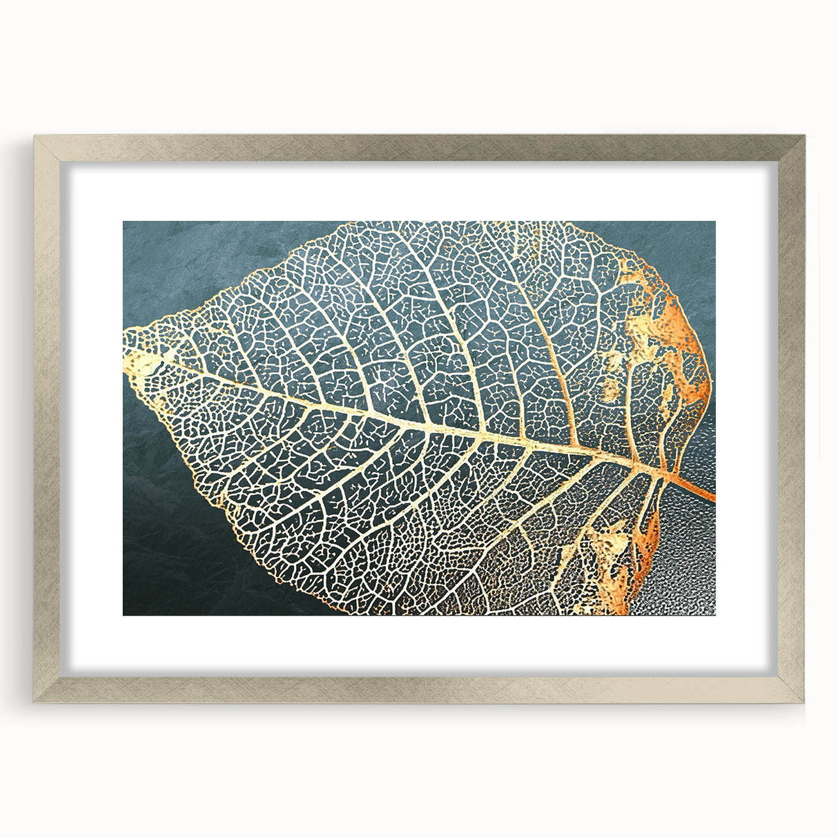 Abstract strokes and lines design in a silver frame with a mat, showcasing a modern wall art collection perfect for contemporary decor. Ideal for enhancing living spaces or offices.