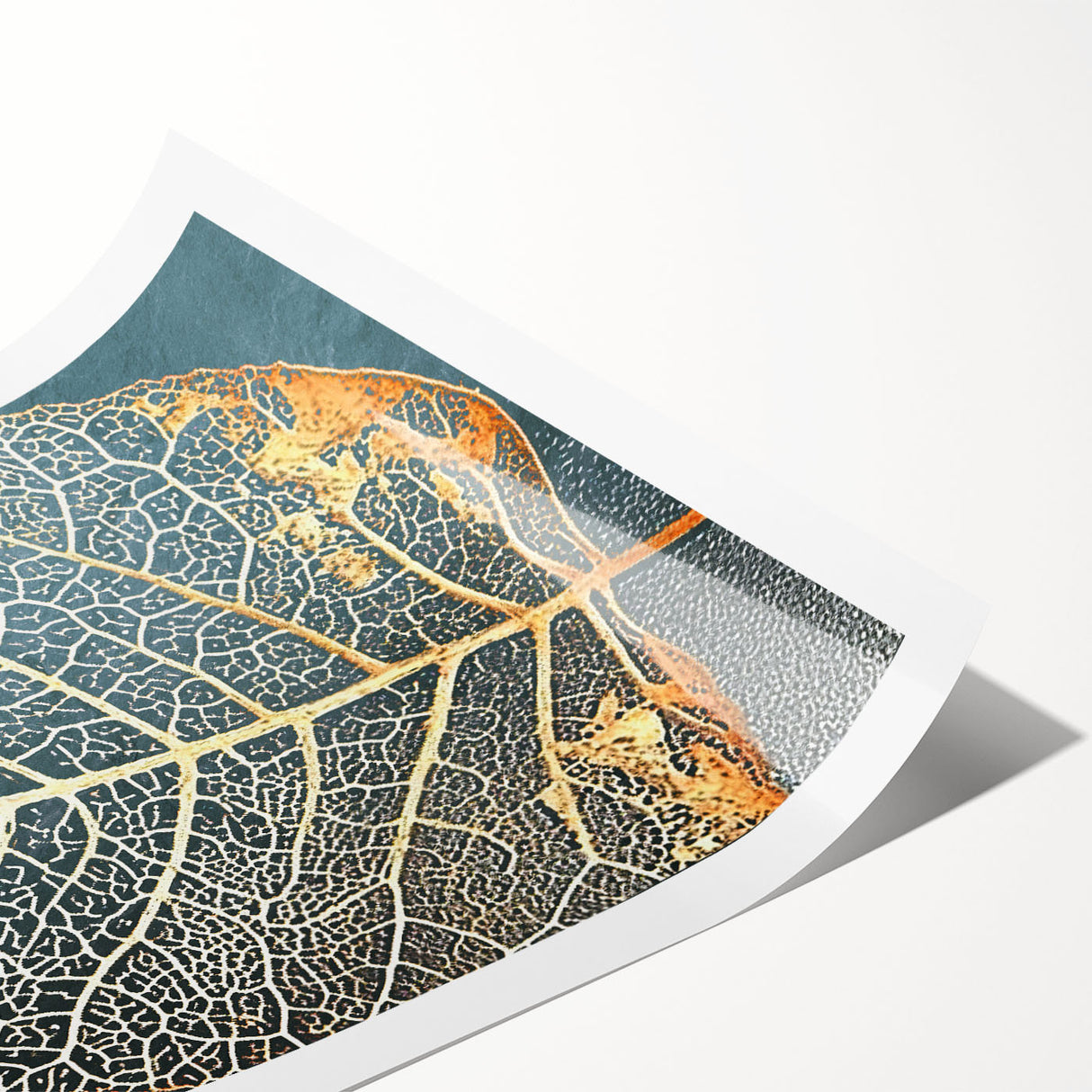 Abstract wall art print showcasing vibrant strokes and lines in shades of blue, orange, and yellow, designed for modern home decor, rolled and ready for framing.