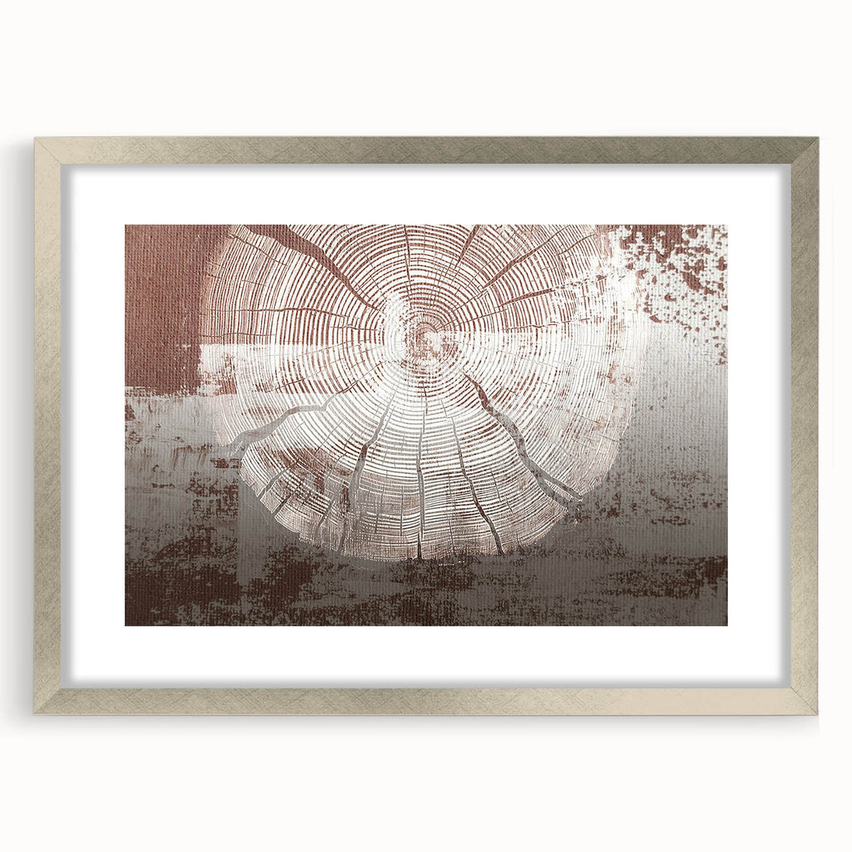 Abstract strokes and lines wall art in a sleek silver frame with matting, showcasing a modern design ideal for contemporary home decor or office spaces.