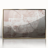 Framed wall art showcasing an abstract design of colorful strokes and lines in gold and black, perfect for modern home decor with a sleek acrylic finish.