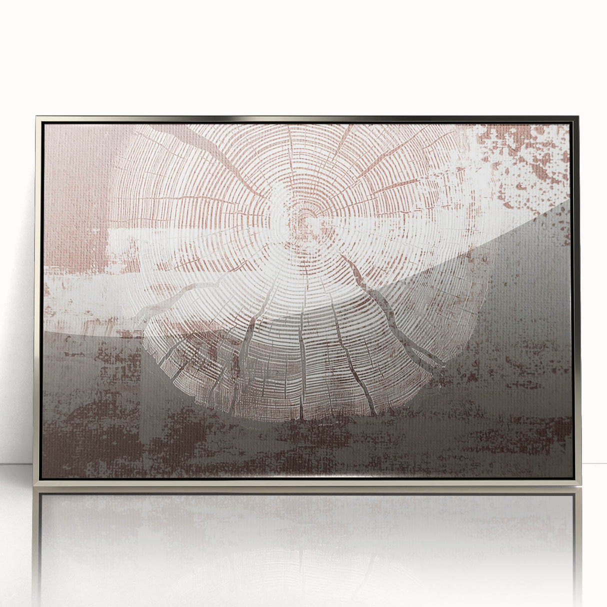 Framed acrylic wall art featuring an abstract design with silver strokes and lines, elegantly displayed for modern home decor, adding a contemporary touch to any space.