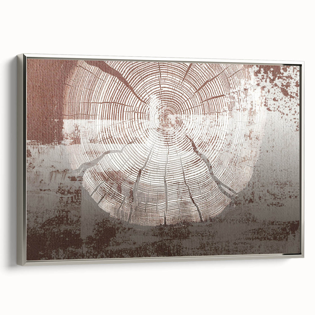 Framed canvas wall art showcasing an abstract design of silver strokes and lines, offering a modern aesthetic ideal for contemporary home decor.