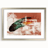 Framed abstract wall art showcasing dynamic strokes and lines in a silver frame, perfect for modern home decor, adding elegance and artistic flair to any space.