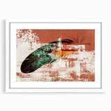 Abstract wall art design featuring intricate strokes and lines in a modern style, framed with a white mat, perfect for contemporary home decor.