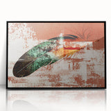 Framed wall art featuring an abstract design of colorful strokes and lines in black, perfect for modern decor. Ideal for enhancing living spaces with artistic flair.