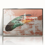 Framed wall art featuring an abstract design with silver strokes and lines, perfect for modern decor. The sleek acrylic finish enhances any space with elegance.