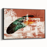 Framed canvas wall art showcasing an abstract design of colorful strokes and lines, presented in a sleek black frame, ideal for modern decor.