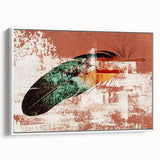 Framed canvas wall art showcasing an abstract design of colorful strokes and lines, presented from a white side view, perfect for modern decor accents.