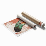 Abstract wall art print showcasing vibrant strokes and lines in shades of blue, yellow, and pink, perfect for modern home decor. Ideal for adding a pop of color to any space.