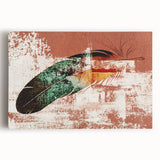 Abstract wall art featuring dynamic strokes and lines in a harmonious blend of earthy tones, ideal for modern decor, displayed on stretched canvas.