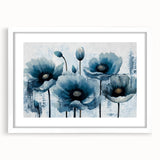 Abstract wall art featuring dynamic strokes and lines in a minimalist design, framed with a white mat, ideal for modern home decor. The piece adds a contemporary touch to any room with its sleek appearance and artistic flair, perfect for art enthusiasts.