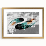 Abstract strokes and lines design in a gold-framed wall art piece, showcasing modern aesthetics and elegance. Perfect for contemporary home decor, this artwork enhances any living space with its vibrant colors and dynamic composition.