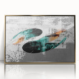 Framed abstract wall art featuring dynamic strokes and lines in shades of gold, perfect for modern decor. Ideal for elevating living spaces or offices.