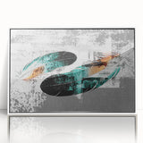 Framed wall art featuring an abstract design of colorful strokes and lines, set against a white background, perfect for modern home decor. The piece adds a vibrant touch to any room while enhancing artistic expression.