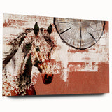 Abstract strokes and lines design wall art on acrylic glass, showcasing vibrant colors and modern aesthetics. Ideal for contemporary home decor, side view highlights its sleek finish and artistic flair.