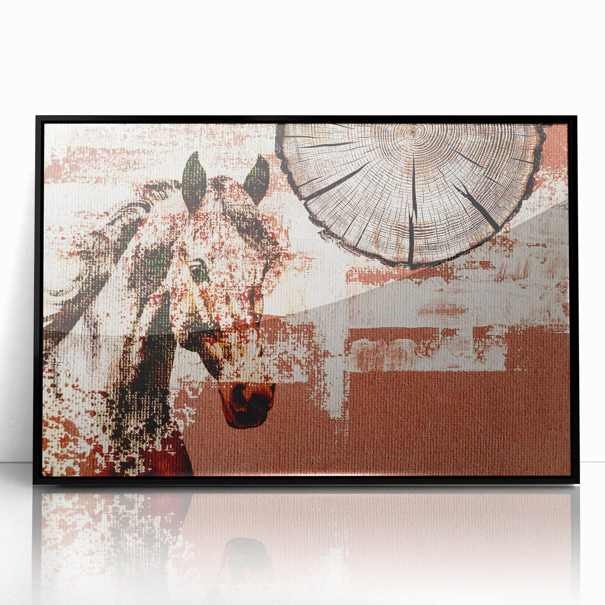 Framed wall art showcasing an abstract design of colorful strokes and lines in a modern aesthetic, featuring a sleek black frame and acrylic finish, ideal for contemporary decor.
