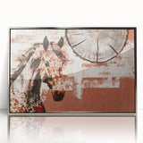 Framed acrylic wall art featuring an abstract design of colorful strokes and lines, showcasing a modern aesthetic with a silver frame, perfect for contemporary home decor.