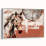 Framed canvas wall art showcasing an abstract design with dynamic strokes and lines in muted colors, presenting a modern aesthetic ideal for contemporary decor.