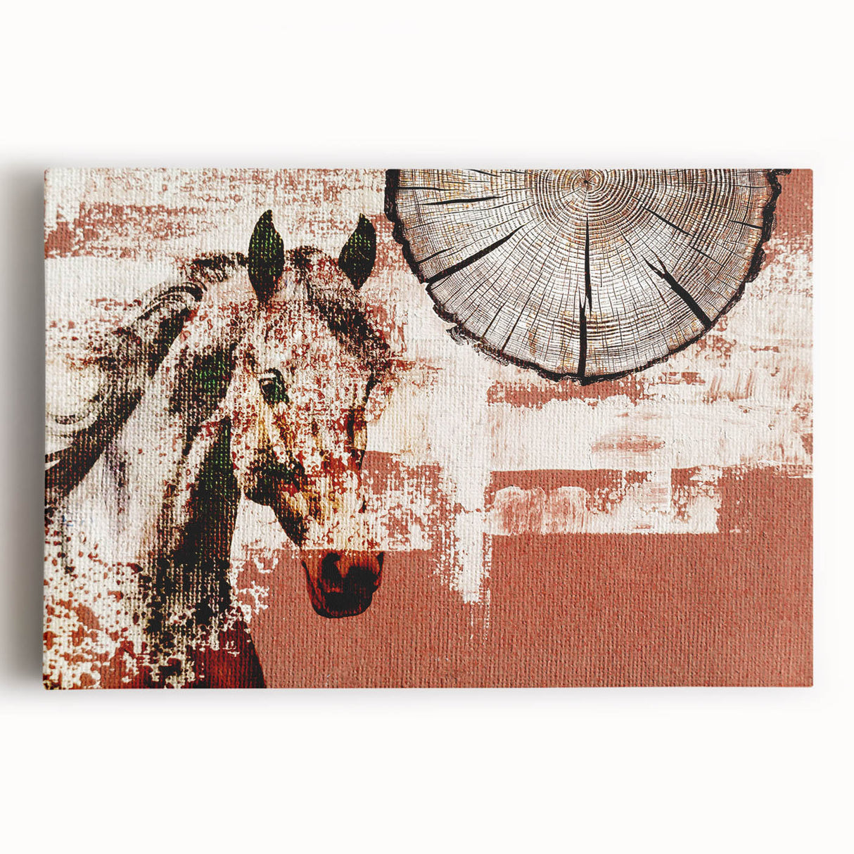 Abstract wall art featuring vibrant strokes and lines in bold colors, displayed on a stretched canvas, perfect for modern home decor and artistic interior design.