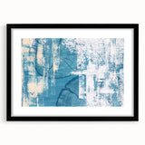 Abstract strokes and lines design wall art in a black frame with matting, showcasing a modern aesthetic ideal for home decor. Perfect for enhancing contemporary interiors.