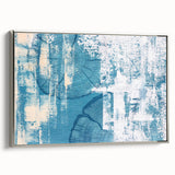 Framed abstract wall art featuring vibrant strokes and lines in silver tones, showcasing a modern design perfect for contemporary home decor. Ideal for adding a stylish touch to any living space.