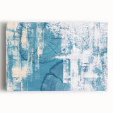 Abstract strokes and lines design in vibrant colors on stretched canvas wall art, showcasing modern artistic flair for home decor and interior design.