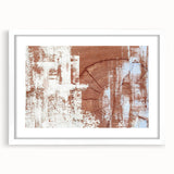 Abstract wall art design showcasing vibrant strokes and lines in a modern frame with a white mat, ideal for contemporary home decor or office spaces.