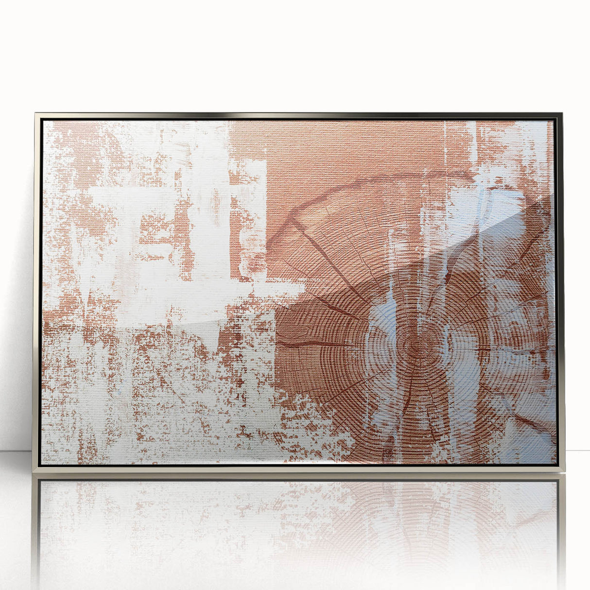 Framed wall art featuring an abstract design of strokes and lines in silver tones, adding a modern touch to home decor. Ideal for contemporary spaces.