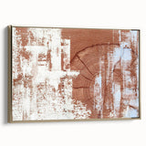 Framed canvas wall art featuring an abstract design of gold strokes and lines, showcasing a modern aesthetic perfect for contemporary home decor.