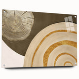 Abstract wall art design featuring vibrant strokes and lines in various colors, displayed on acrylic glass with a side view showcasing mounting pins for easy installation. Perfect for modern home decor, adding a splash of artistic flair to any room.