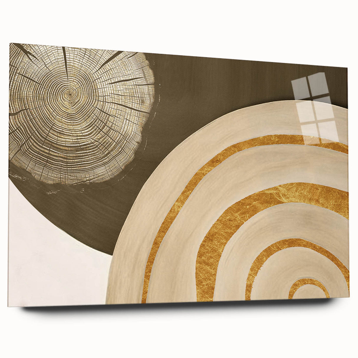 Abstract wall art design showcasing colorful strokes and lines, displayed in an acrylic glass frame, emphasizing vibrant hues and modern aesthetics.