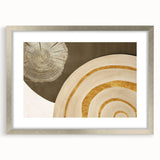 Abstract wall art featuring a collection of strokes and lines in soft blues and grays, framed in a sleek silver frame with a mat, ideal for modern decor.