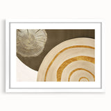 Abstract wall art print showcasing a harmonious blend of colorful strokes and lines in a modern frame with a white mat, perfect for contemporary home decor.