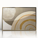 Framed wall art featuring an abstract design of gold strokes and lines on an acrylic surface, perfect for modern decor and enhancing living spaces.