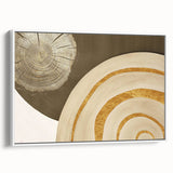 Framed canvas showcasing an abstract design of colorful strokes and lines on a white background, ideal for modern home decor and wall art collection.