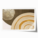 Abstract wall art print featuring vibrant strokes and lines in shades of blue, orange, and yellow, rolled for easy framing and display in modern interiors.