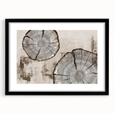 Abstract strokes and lines design wall art in a black frame with a mat, showcasing modern artistic elements and a sleek aesthetic for contemporary decor.