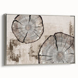 Framed canvas wall art showcasing an abstract design with silver strokes and lines, offering a modern aesthetic perfect for contemporary home decor.