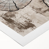 Abstract wall art design featuring vibrant strokes and lines in shades of blue, orange, and yellow, printed on rolled canvas for modern home decor.