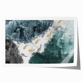 Abstract wall art print featuring vibrant strokes and lines in a blend of blue, yellow, and pink hues, designed to enhance modern decor and artistry.