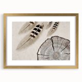 Abstract wall art featuring dynamic strokes and lines in a gold frame with a mat, showcasing a modern design perfect for contemporary home decor.