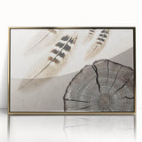 Framed wall art featuring an abstract design of varied strokes and lines in gold and neutral tones, perfect for modern home decor, adding elegance to any space.