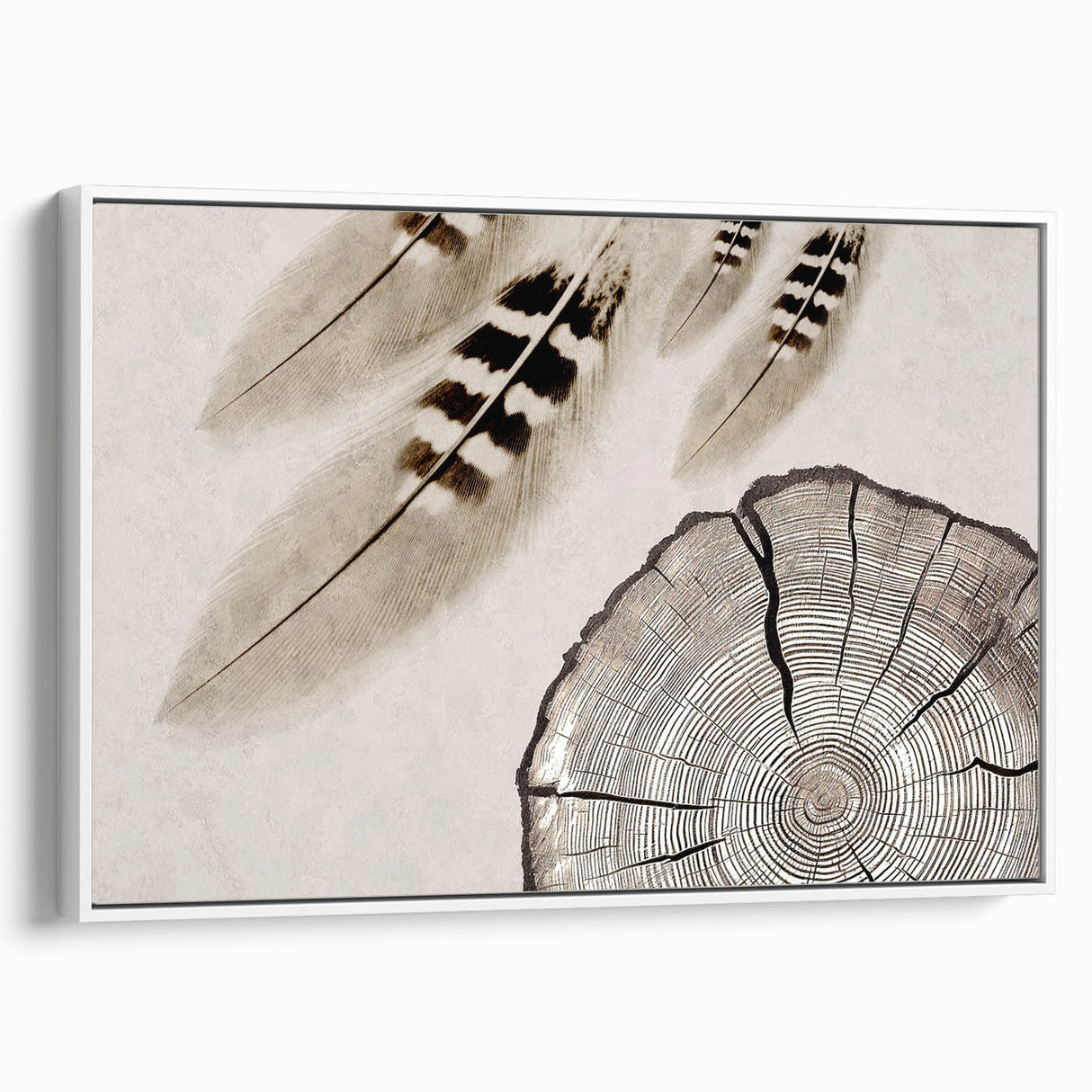 Framed canvas artwork showcasing an abstract design of colorful strokes and lines in a modern style. The piece is displayed from a white side view, emphasizing its sleek frame and vibrant hues, perfect for contemporary home decor.