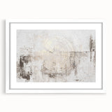 Abstract strokes and lines wall art design in a white frame with a mat, showcasing a modern aesthetic perfect for contemporary decor. Ideal for living spaces, this artwork blends artistic expression with sophistication, enhancing any room's ambiance.