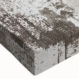 Close-up view of a modern abstract wall art piece featuring vibrant strokes and lines in shades of blue, orange, and gold, printed on high-quality stretched canvas. Ideal for contemporary home decor, adding a splash of color and artistic flair to any room.