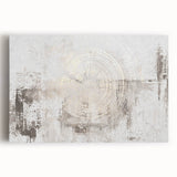 Abstract wall art featuring vibrant strokes and lines in shades of blue, orange, and yellow, printed on stretched canvas, ideal for modern home decor.