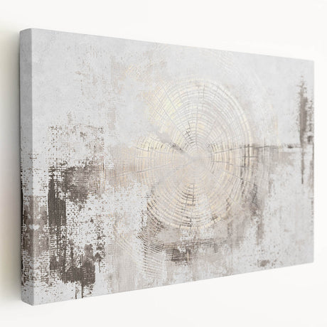 Abstract wall art featuring colorful strokes and lines on stretched canvas, showcasing a modern design ideal for contemporary decor. Side view highlights the canvas depth and texture, perfect for enhancing living spaces.