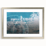 Abstract strokes and lines design wall art in a silver frame with mat, showcasing a modern and elegant aesthetic, perfect for contemporary home decor.