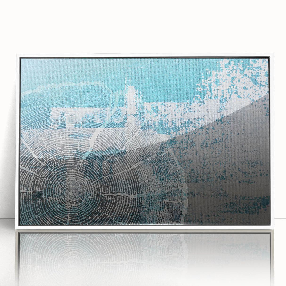 Framed acrylic wall art showcasing a modern abstract design with vibrant strokes and lines in bold colors, perfect for contemporary home decor.